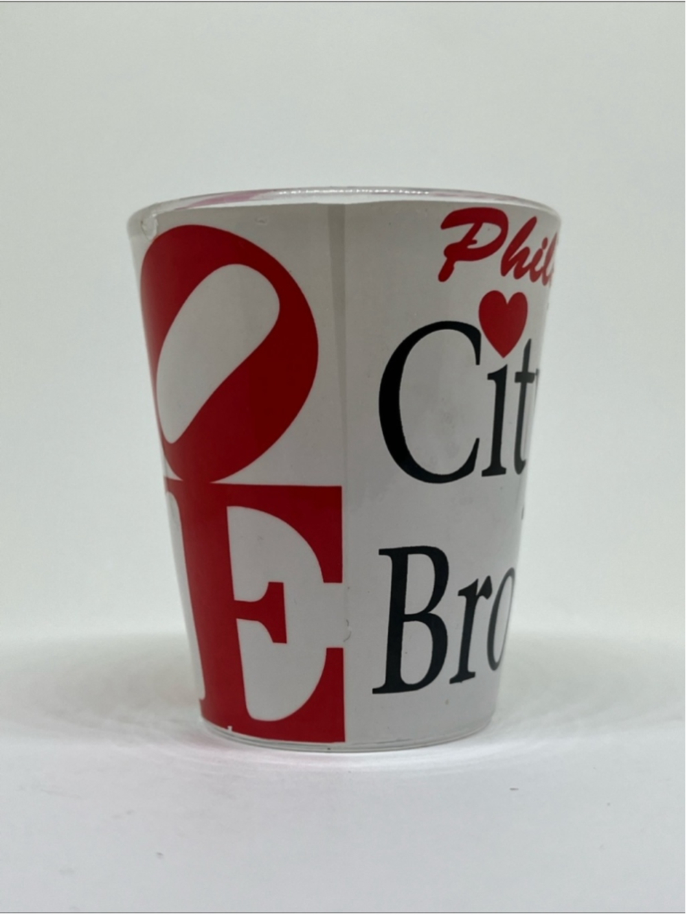 Philadelphia City of Brotherly Love White Shot Glass - Picture 3 of 5